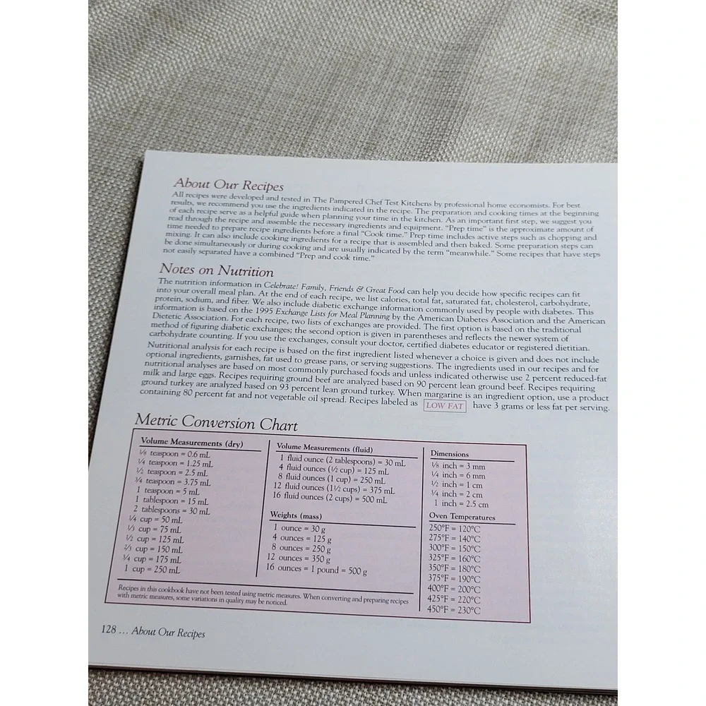 Pampered Chef Celebrate Family Friends & Great Food Spiral Cookbook 2001